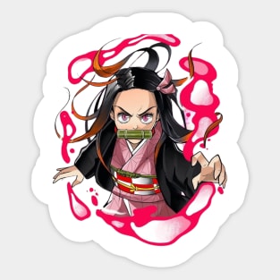 Nezuko on fire Sticker